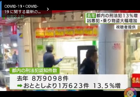 再）【日本オワタ】　日本国内で刑法犯の認知件数が急増・・・東京では、侵入強盗と強姦が６０％増加