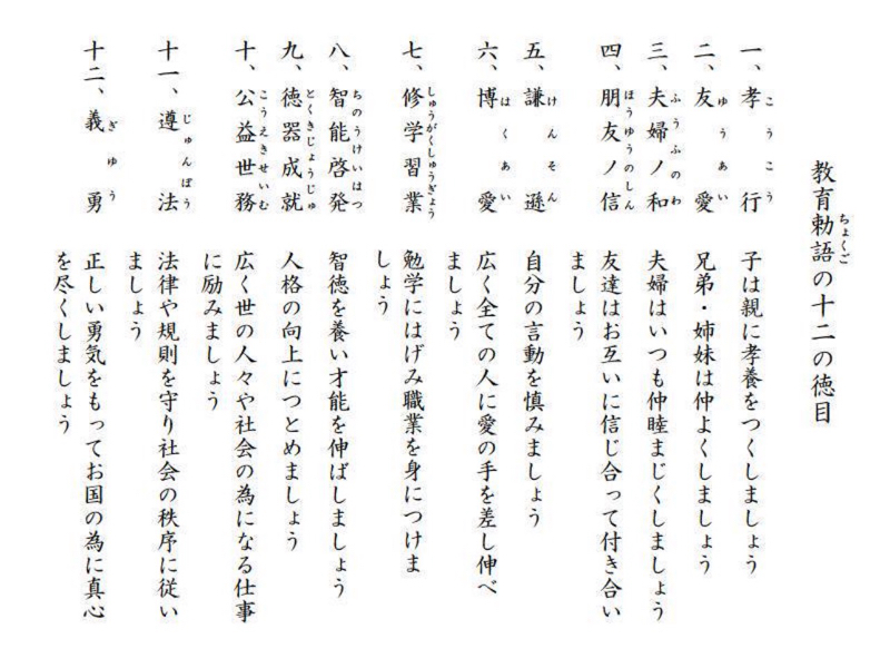 「教育勅語」のどこがおかしいの？？ →→  パヨク「徳目すべての目的が天皇のために死ぬ国民を作るためなのでダメ！！」