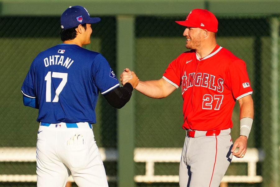 【MLB】大谷翔平、トラウトから「契約おめでとうと」　試合前に熱いハグ…感動の再会を語る